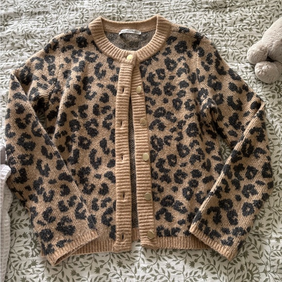 Abercrombie Leopard Print Crew Cardigan - Picture 4 of 6